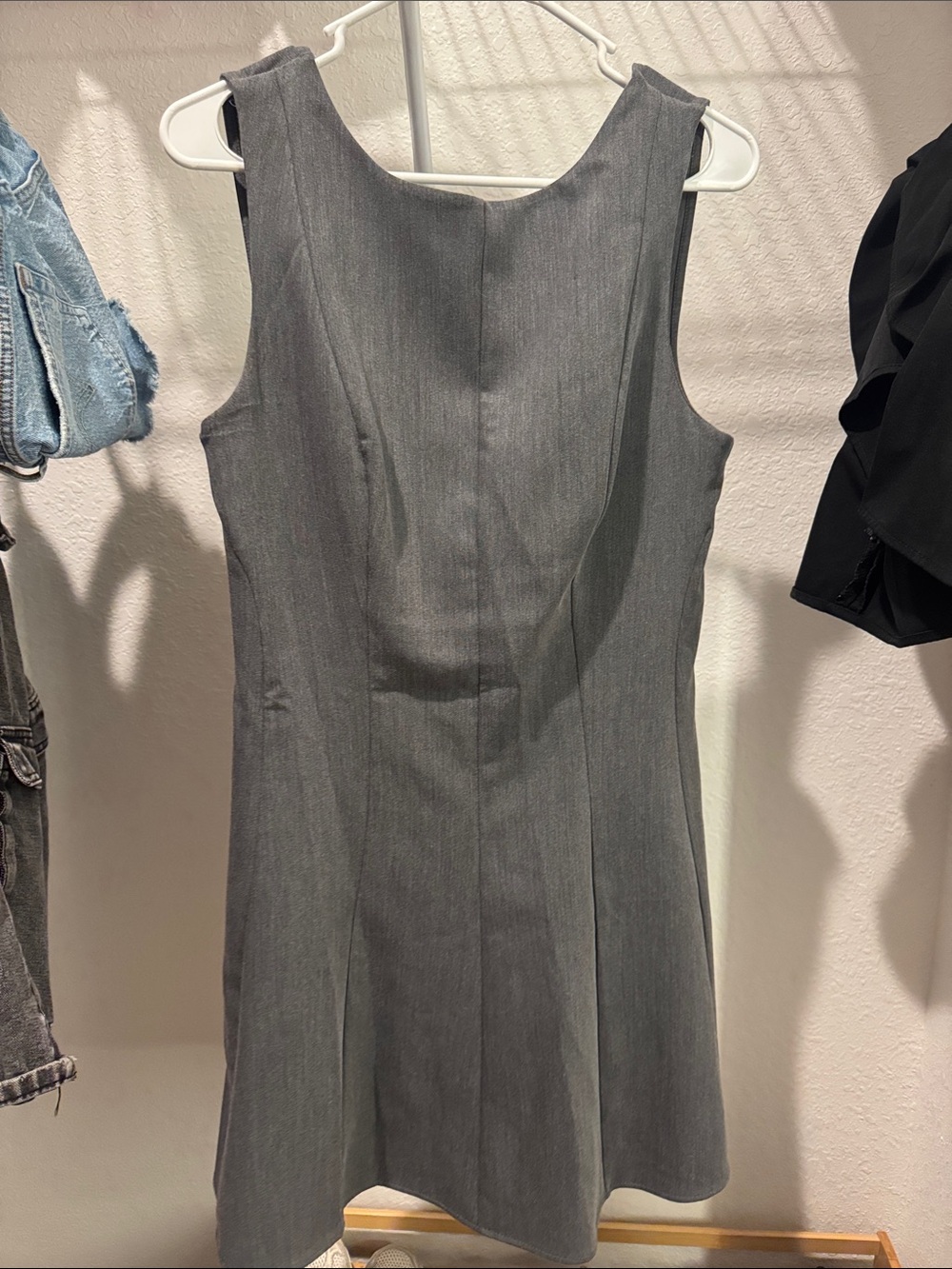 H&M Gray Sleeveless Sheath Mini Dress